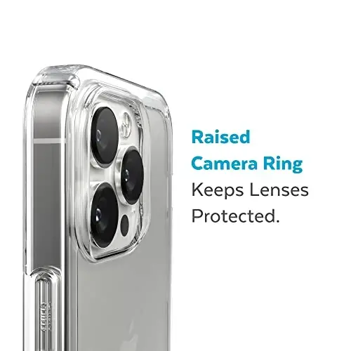 Speck Clear iPhone 14 Pro Case - Drop Protection with Scratch Resistant Dual Layer Slim Phone Case for 6.1 Inch iPhones 14 Pro Cases - Anti-Yellowing & Anti-Fade Case - GemShell - 4