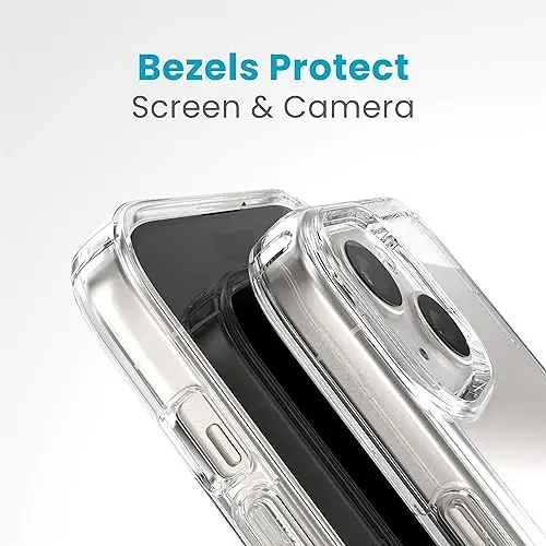 Speck Clear iPhone 15 Case - Yupqa, tushishdan himoya - iPhone 15, iPhone 14 & iPhone 13 uchun - Tirnalishga chidamli, sarg'ayishga qarshi, 6.1 dyuymli telefon g'ilofi - GemShell Clear - 12