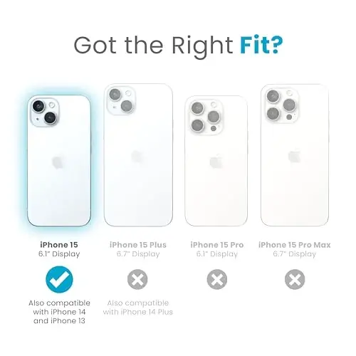 Speck Clear iPhone 15 Case - Slim, Drop Protection - for iPhone 15, iPhone 14 & iPhone 13 - Scratch Resistant, Anti-Yellowing, 6.1 Inch Phone Case - GemShell Clear - 2