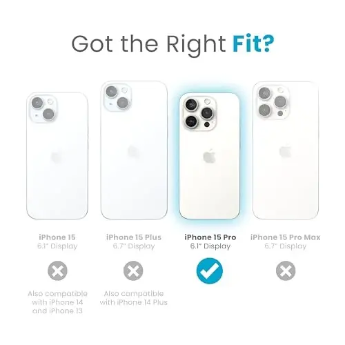 Speck Clear iPhone 15 Pro Case - Slim, Built for MagSafe, Drop Protection Grip - Scratch Resistant, Anti-Yellowing, 6.1 Inch Phone Case - GemShell Grip Clear - SPECK (1)