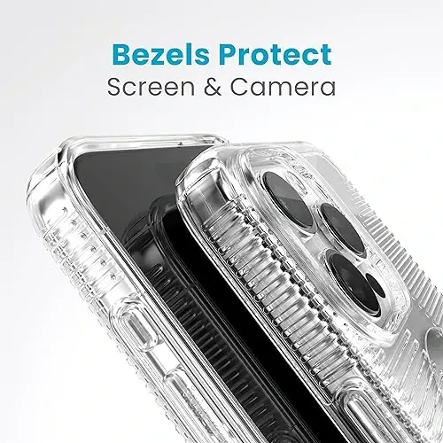 Speck Clear iPhone 15 Pro Max Case - Slim, Built for MagSafe, Drop Protection Grip - Scratch Resistant, Anti-Yellowing, 6.7 Inch Phone Case - GemShell Grip Clear - 6