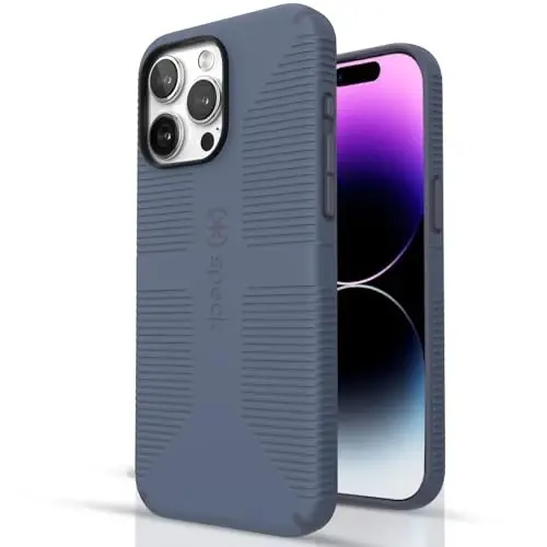 Speck Clear iPhone 16 Pro Case MagSafe + ClickLock - Slim Phone Case iPhone 16 Pro - iPhone 16 Pro Phone Case - Presidio - Clear/Chrome - 1