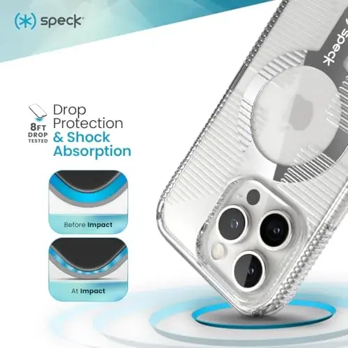 Speck Clear iPhone 16 Pro Case - Slim MagSafe GemShell Crystal Clear - 2
