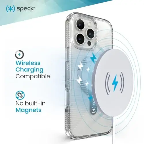 Speck Clear iPhone 16 Pro Case - Slim MagSafe GemShell Crystal Clear - 6
