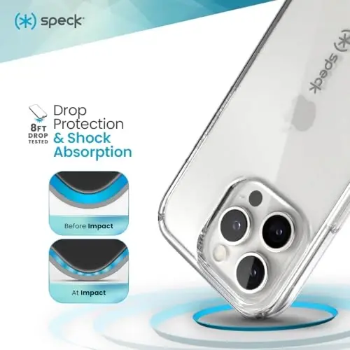 Speck Clear iPhone 16 Pro Case - Slim Phone Case iPhone 16 Pro - iPhone 16 Pro Phone Case - GemShell - Crystal Clear - Speck (1)