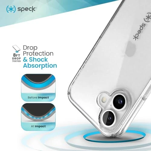 Speck Clear iPhone 16 - Тонкий чехол для телефона iPhone 16 - Чехол для телефона iPhone 16 - GemShell - Кристально чистый - Speck (1)
