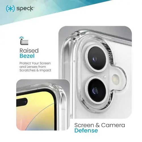 Speck Clear iPhone 16 - Тонкий чехол для телефона iPhone 16 - Чехол для телефона iPhone 16 - GemShell - Кристально чистый - 4