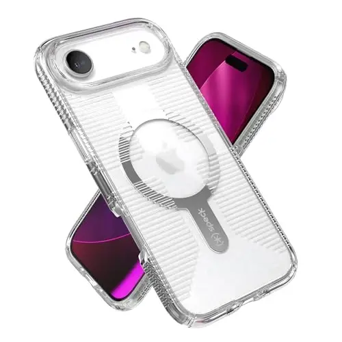Speck GEMSHELL Grip +MS Case for iPhone 17 Air - Clear/Clear | Slim Protective Grip | Drop Protection | MagSafe Compatible - 1
