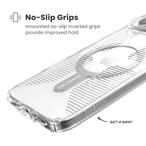 Speck GEMSHELL Grip +MS Case for iPhone 17 Air - Clear/Clear | Slim Protective Grip | Drop Protection | MagSafe Compatible - 4