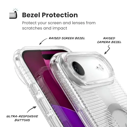Speck GEMSHELL Grip +MS Case for iPhone 17 Air - Clear/Clear | Slim Protective Grip | Drop Protection | MagSafe Compatible - 5