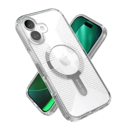 Speck GEMSHELL Grip +MS Case for iPhone 17 - Clear/Clear | Slim Protective Grip | Drop Protection | MagSafe Compatible - 1