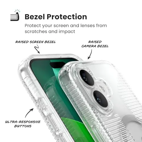 Speck GEMSHELL Grip +MS Case for iPhone 17 - Clear/Clear | Slim Protective Grip | Drop Protection | MagSafe Compatible - 5