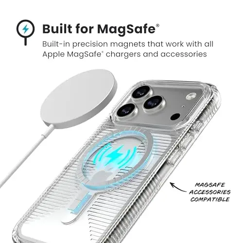 Speck GEMSHELL Grip +MS Case for iPhone 17 Pro - Clear/Clear | Slim Protective Grip | Drop Protection | MagSafe Compatible - Speck (1)