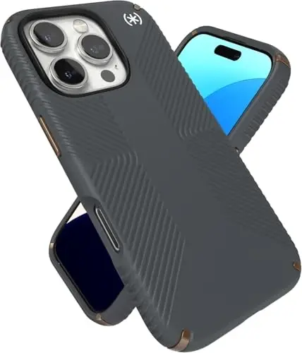 Speck Presidio 2 Grip iPhone 16 Pro Max Case - Slim Phone Case (Grey) - 1