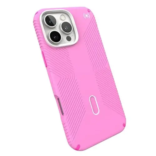 Speck Presidio 2 Grip iPhone 16 Pro Max Case - Slim Phone Case (True Pink/Shocking Pink) - 1