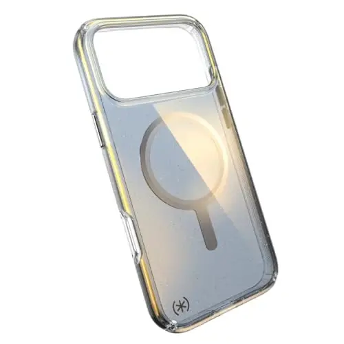 Speck Presidio LUX for iPhone 17 and 18 Pro Max Case, MagSafe-Compatible, Slim Protective Case, Hyper Mirror Glitter/Silver Metallic - 1