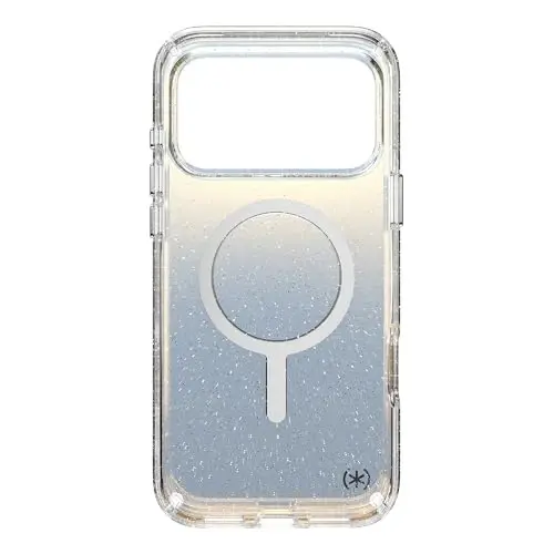 Speck Presidio LUX for iPhone 17 and 18 Pro Max Case, MagSafe-Compatible, Slim Protective Case, Hyper Mirror Glitter/Silver Metallic - 2