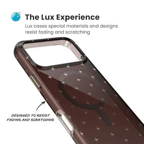 Speck Presidio LUX for iPhone 17 and 18 Pro Max Case, MagSafe-Compatible, Slim Protective Case, Luxury Shade/Gold Stars - 6