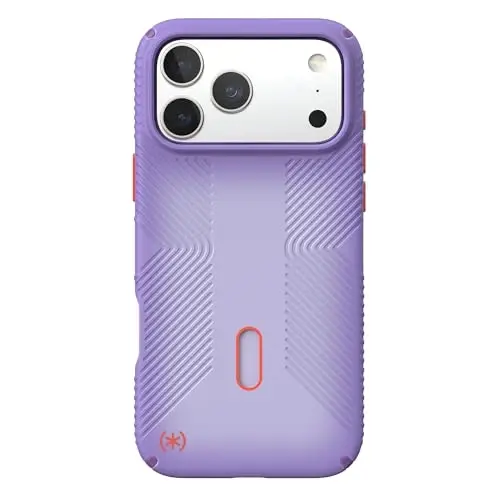 Speck Presidio LUX Grip for iPhone 17 and 18 Pro Max Case, ClickLock Interlock, Slim Protective Case, Purple Fade/Magic Purple/New Poppy - 3