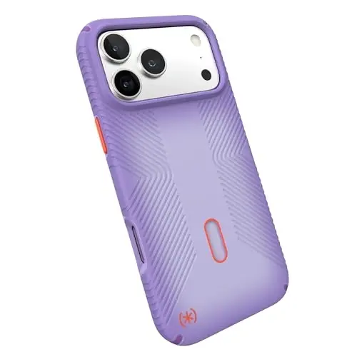 Speck Presidio LUX Grip for iPhone 17 and 18 Pro Max Case, ClickLock Interlock, Slim Protective Case, Purple Fade/Magic Purple/New Poppy - 4