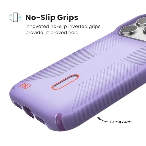 Speck Presidio LUX Grip for iPhone 17 and 18 Pro Max Case, ClickLock Interlock, Slim Protective Case, Purple Fade/Magic Purple/New Poppy - 6