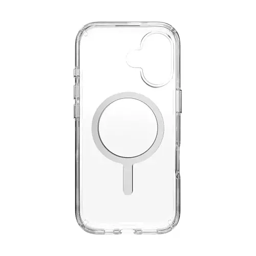 Speck Presidio Perfect Clear for iPhone 17 Case, MagSafe-Compatible, Slim Protective Case, Clear/Clear/Silver - 4
