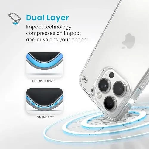Speck Presidio Perfect Clear iPhone 16 Pro Case - Slim Phone Case - 5