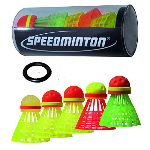 Speedminton Mix 5pk Speeder Tube - 5 xilma to'p bilan - tez badminton/krossminton uchun ochiq o'yinlar (SM03-100-5) - 1