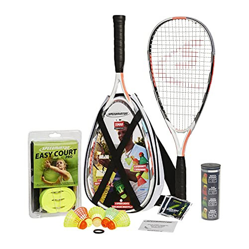 Speedminton S900 Set - Original Speed ​​Badminton/crossminton Professional Set with 2 Carbon Rackets incl. 5 Speeder, Playing Field, Incl Bag - 1