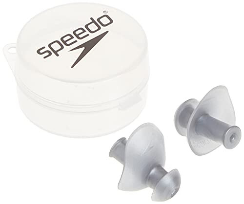 Speedo Unisex-Adult Swim Training Ergo Ear Plugs Silver, 1 Pair (Pack of 1) - 1