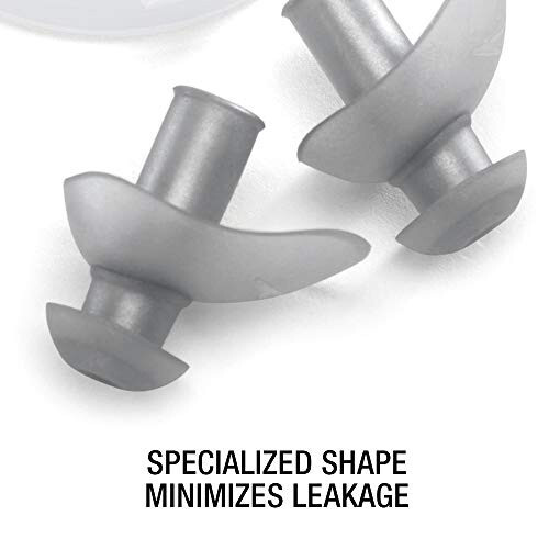 Speedo Unisex-Adult Swim Training Ergo Ear Plugs Silver, 1 Pair (Pack of 1) - 2