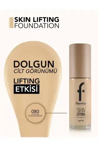 Spf30 Укрепляющий Тональный Крем (ТЕПЛЫЙ ПОДТОН) - Skin Lifting Fdt. - 080 Golden Beige - 8682536059671-080 GOLDEN BEIGE - 4