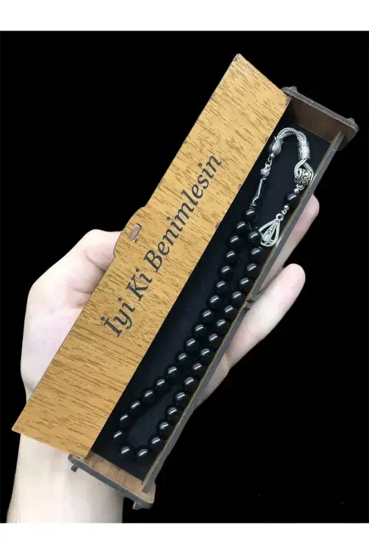 Sphere Cut Wooden Boxed Oltu Rosary, Gift Rosary, -box7 - 1