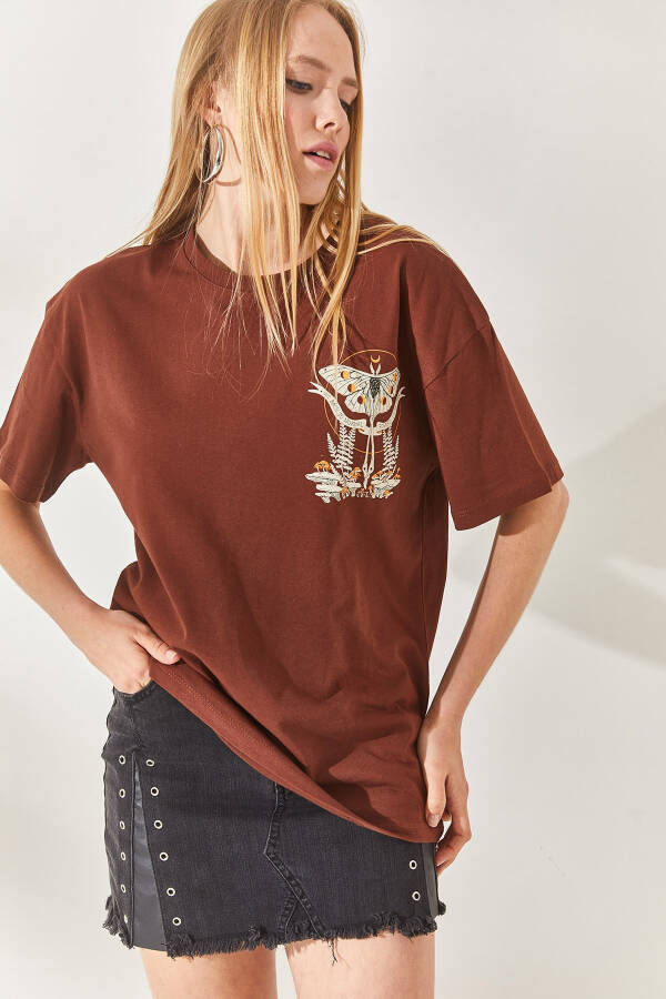 Spicy Coffee Butterfly Printed T-shirt - 4