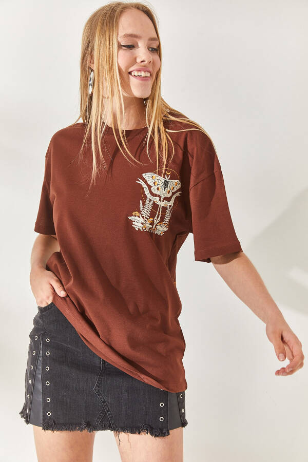 Spicy Coffee Butterfly Printed T-shirt - 5