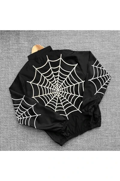 Spider Digital Printed Parachute Fabric Regular Fit Raincoat Windbreaker - 2