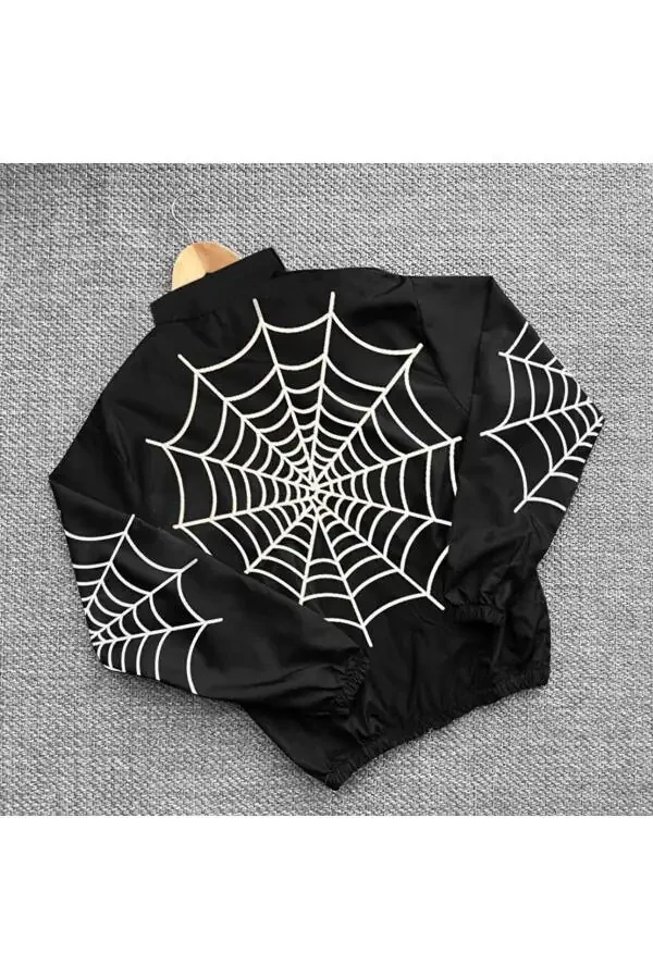 Spider Digital Printed Parachute Fabric Regular Fit Raincoat Windbreaker - 2
