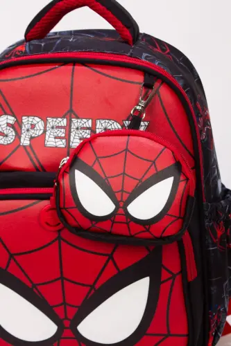 Spider Erkek Çocuk Anaokulu Çantası | Hafif Su Geçirmez Mini Okul Çantası - Kırmızı-Derili - WADDELL (1)