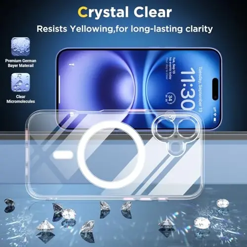 SPIDERCASE for iPhone 16 Plus Case, [Military-Grade Drop Tested] with 2 Pcs Tempered Glass Screen Protector [Full Camera Protection] [Not Yellowing] Slim Case for iPhone 16 Plus 6.7’’,Clear - 4