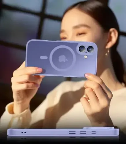 SPIDERCASE iPhone 16 Plus uchun magnitli g‘ilof, 2 dona [ закалённое стекло ekran himoyachisi] Yarim shaffof matli yupqa zarbga chidamli himoya telefoni g‘ilofi iPhone 16 Plus 6.7'' uchun, och binafsha - 7