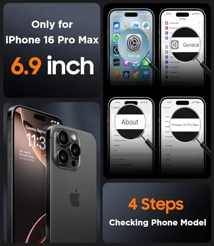 SPIDERCASE iPhone 16 Pro Max uchun magnitli g'ilof, yarim shaffof mat [2 dona закалённое shisha ekran himoyachisi] [kuchaytirilgan to'liq kamera himoyasi] telefon g'ilofi, och pushti - 2