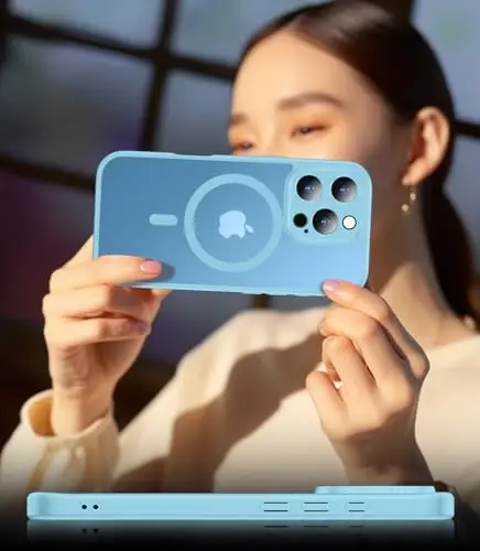 SPIDERCASE iPhone 16 Pro uchun mo'ljallangan g'ilof, Magnitli yarim shaffof [2+ закалённое stikli ekran himoyachisi] [Kamera himoyasi] Barmoq izlariga qarshi tirnalishga qarshi iPhone 16 Pro 6,3 dyuym, och ko'k - 7