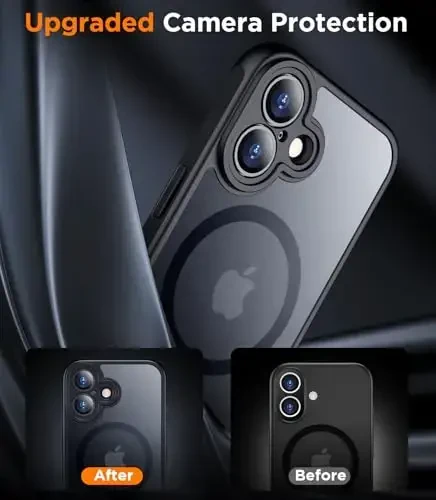 SPIDERCASE iPhone 16 uchun mo'ljallangan g'ilof, magnitli yarim shaffof [2+To'liq qamrovli закаленное ekran himoyachisi] [To'liq kamera himoyasi] Barmoq izlariga qarshi tirnalishga qarshi iPhone 16 6.1