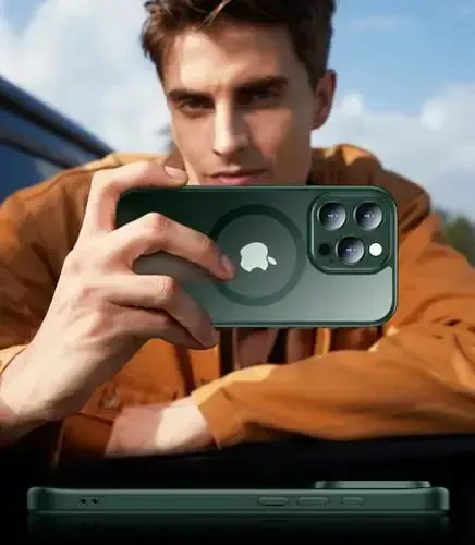 SPIDERCASE Magnetic for iPhone 16 Pro Max Case, with 2 Pcs [Tempered Glass Screen Protector] Translucent Matte Back Slim Shockproof Protective Phone Case for iPhone 16 Pro Max 6.9'',Green - 6