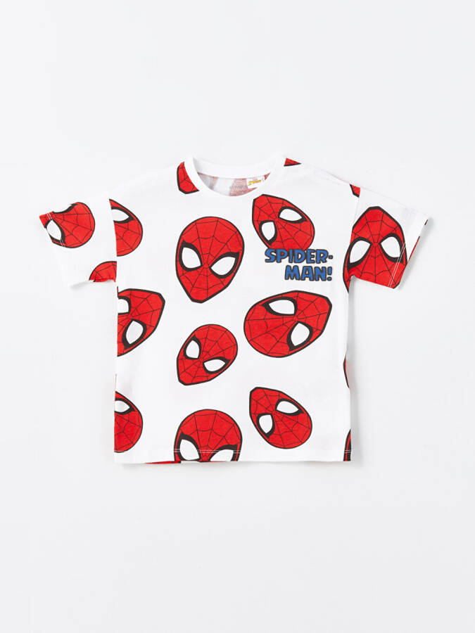 Spiderman Printed Boys Baby T-Shirt and Shorts 2-Piece Set with Crew Neck - 7