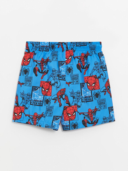 Spiderman Printed Boys' T-shirt and Swim Shorts with Bicycle Neck - 14