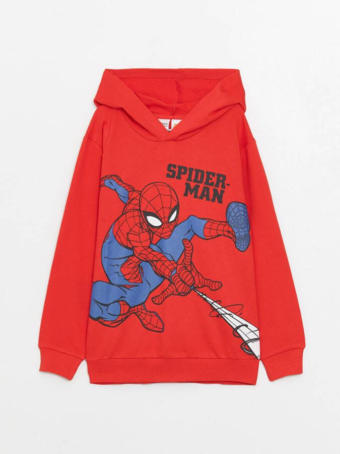 Spiderman Printed Long Sleeve Boys Hoodie - 4