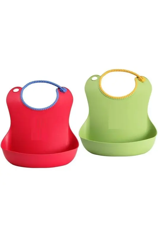 Spill-Proof Baby Feeding Bib Silicone Colorful Bib - 6