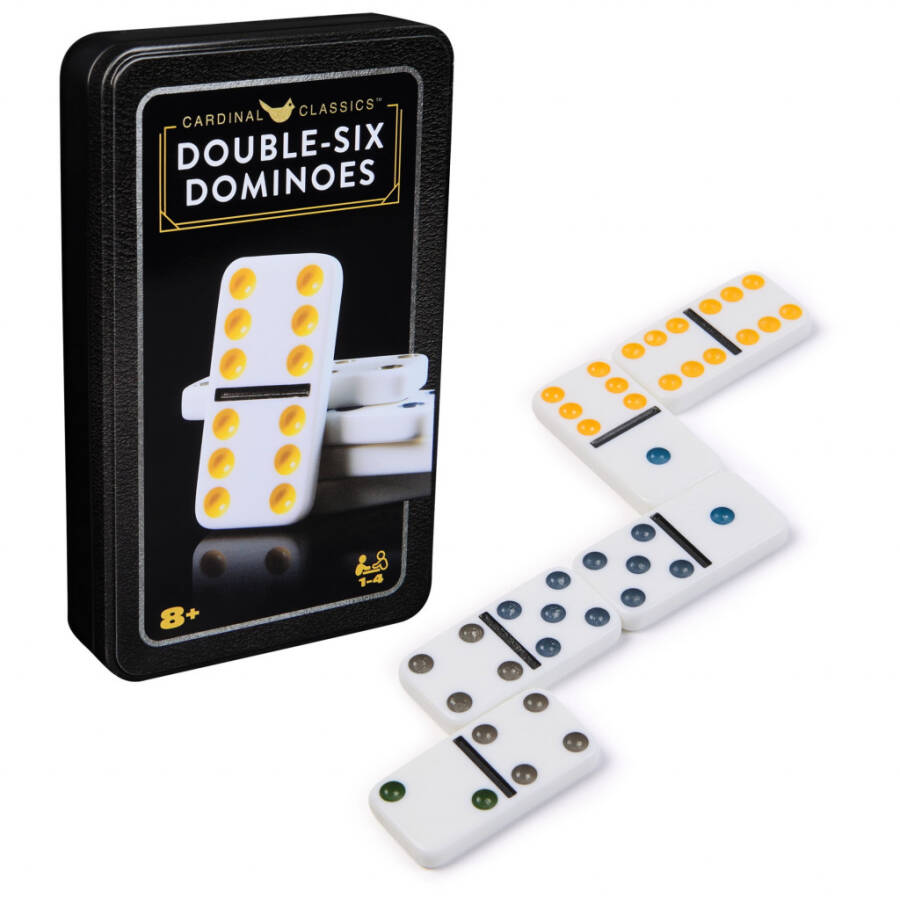 Spin Master Games, Cardinal Classics, Double Six Dominoes Set in Storage Tin - 1