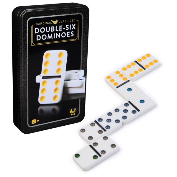 Spin Master Games, Cardinal Classics, Double Six Dominoes Set in Storage Tin, Ages 8 and up - Modazone